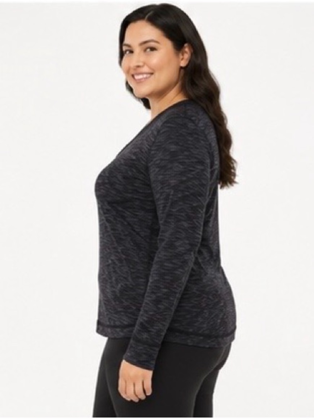 Cuddl Duds Charcoal Heather Long-Sleeve V-Neck Top